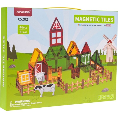 Klocki magnetyczne Farma, 46 szt.
