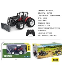 Tractor + Bulldozer R/C 1:24 Red