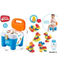 Soft Blocks Set + Storage Chair Blue