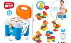 Soft Blocks Set + Storage Chair Blue