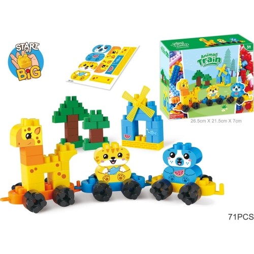 Animal Train Big Blocks Set
