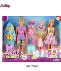 Doll Set, Family on Vacation + Accessories