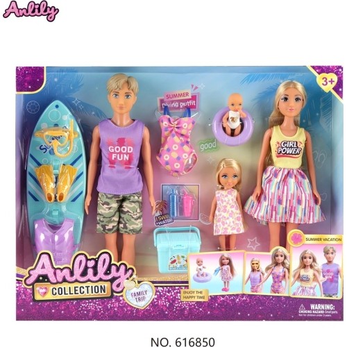 Doll Set, Family on Vacation + Accessories