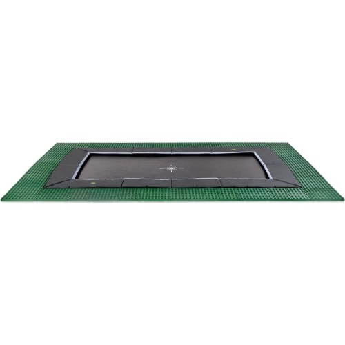Trampolina gruntowa EXIT Dynamic 244x427 cm z płytami bezpieczeństwa Freezone, czarna