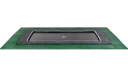 Trampolina gruntowa EXIT Dynamic 244x427 cm z płytami bezpieczeństwa Freezone, czarna