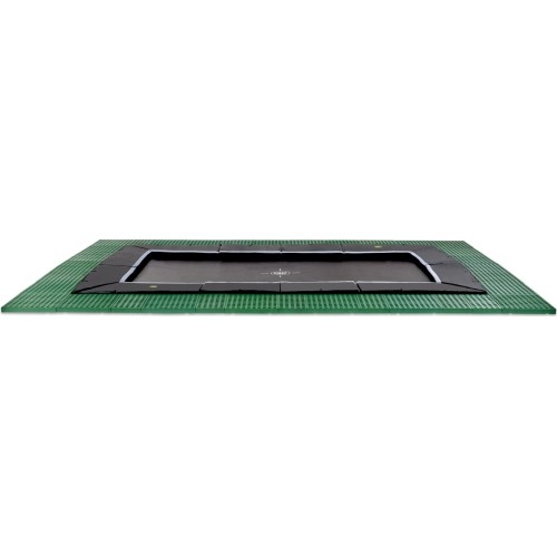 Trampolina gruntowa EXIT Dynamic 244x427 cm z płytami bezpieczeństwa Freezone, czarna