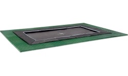 Trampolina gruntowa EXIT Dynamic 244x427 cm z płytami bezpieczeństwa Freezone, czarna
