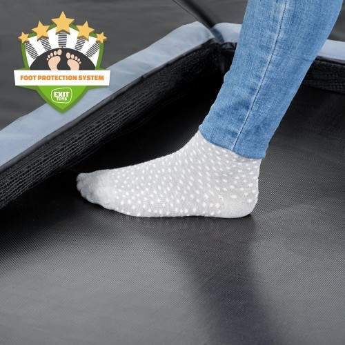 Trampolina gruntowa EXIT Dynamic 244x427 cm z płytami bezpieczeństwa Freezone, czarna