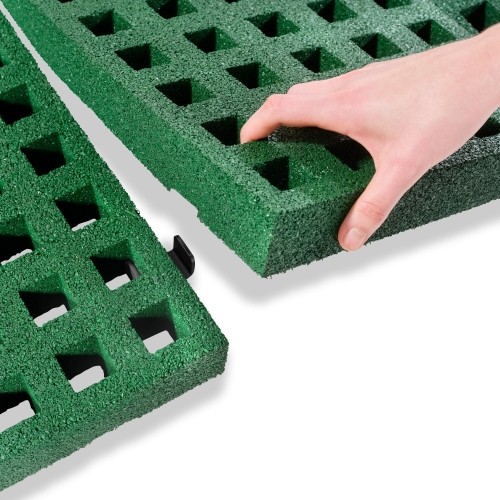 Trampolina gruntowa EXIT Dynamic 244x427 cm z płytami bezpieczeństwa Freezone, czarna