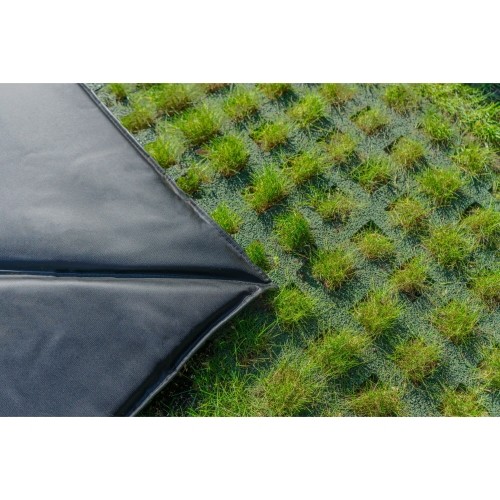 Trampolina gruntowa EXIT Dynamic 244x427 cm z płytami bezpieczeństwa Freezone, czarna