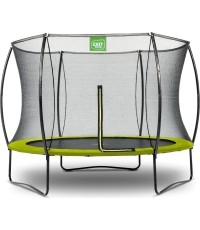 Trampolina EXIT Silhouette ø244 cm z siatką ochronną – zielona