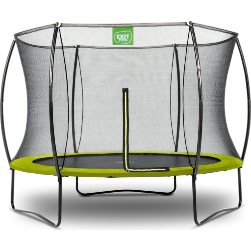 Trampolina EXIT Silhouette ø244 cm z siatką ochronną – zielona
