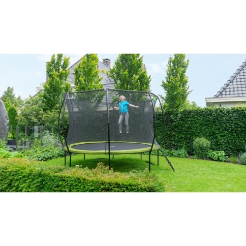 Trampolina EXIT Silhouette ø244 cm z siatką ochronną – zielona