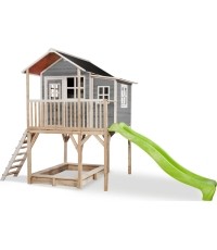 Drewniany domek dla dzieci EXIT Loft 750 – szary