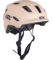 Dziecięcy kask rowerowy z lampką LED ISL Lumitto - Brzoskwiniowy beż