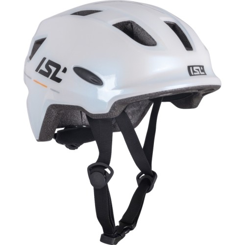 Dziecięcy kask rowerowy z lampką LED ISL Lumitto - Perłowa biel