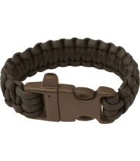 Bransoletka paracord Highlander, Trident, gwizdek, czarna