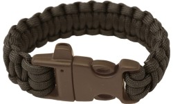 Bransoletka paracord Highlander, Trident, gwizdek, czarna