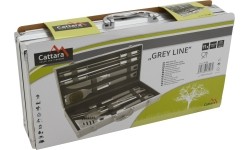 Zestaw przyborów do grilla Cattara Gray Line, 11 elementów, aluminiowa walizka