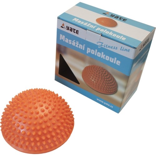 Piłka do masażu Yate Spiky Half Ball, 16 cm, pomarańczowa