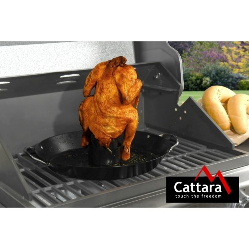 Stojak grillowy na kurczaka z tacką