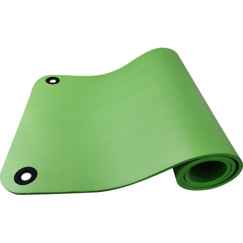 Mata fitness z dwoma otworami do zawieszania Yate, 183×61×1 cm, zielona