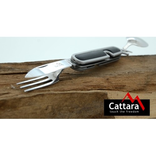Nóż składany ze sztućcami Cattara CAMPING, 9 cm