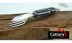 Nóż składany ze sztućcami Cattara CAMPING, 9 cm