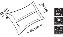 Samopompujący się poduszka Cattara Twin, niebieska, 42x28x12 cm
