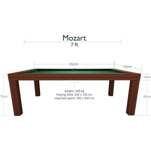 Stół bilardowy Dynamic Mozart, mahoń, 7ft