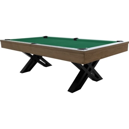 Stół bilardowy Pool X-con, 8 ft, szary dąb, sukno Club Cloth żółto-zielone