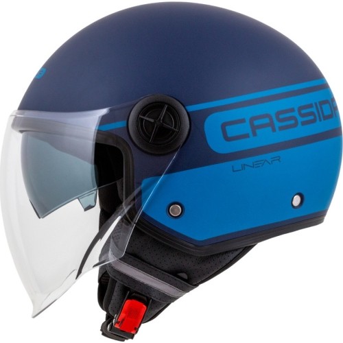 Kask motocyklowy Cassida Handy Plus Linear, perłowy matowy niebieski / ciemnoniebieski