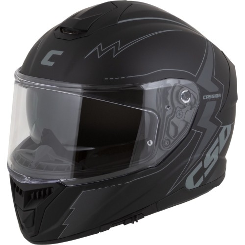 Kask motocyklowy Cassida Integral GT 2.1 Flash, matowy czarny / ciemnoszary