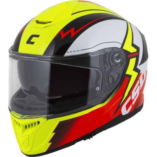 Kask motocyklowy Cassida Integral GT 2.1 Flash fluorescencyjny żółty/fluorescencyjny czerwony/czarny/biały
