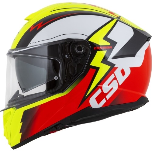 Kask motocyklowy Cassida Integral GT 2.1 Flash fluorescencyjny żółty/fluorescencyjny czerwony/czarny/biały