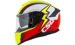 Kask motocyklowy Cassida Integral GT 2.1 Flash fluorescencyjny żółty/fluorescencyjny czerwony/czarny/biały