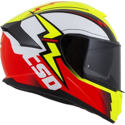 Kask motocyklowy Cassida Integral GT 2.1 Flash fluorescencyjny żółty/fluorescencyjny czerwony/czarny/biały
