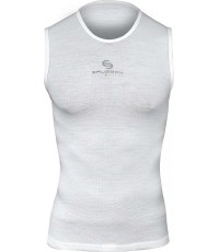 Uniseksowa koszulka bez rękawów Brubeck Multifunctional Base Layer 3D - Biały