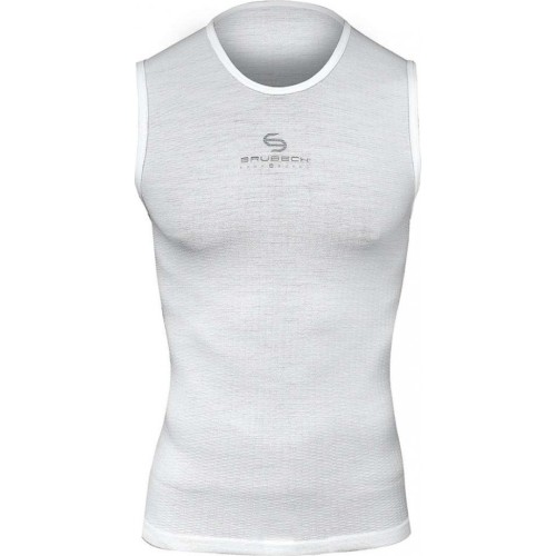 Uniseksowa koszulka bez rękawów Brubeck Multifunctional Base Layer 3D - Biały