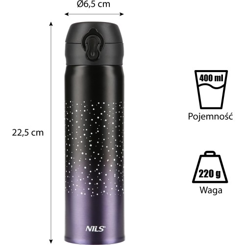 Fioletowy kubek termiczny NILS NCB11