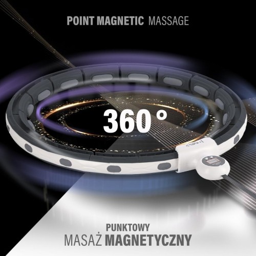 Magnetyczne koło Hula Hop HMS HHM15 z obciążnikiem i licznikiem + pas na talię BR163, czarno-czerwony