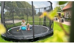 Trampolina gruntowa EXIT Allure Premium ø305 cm, zielona