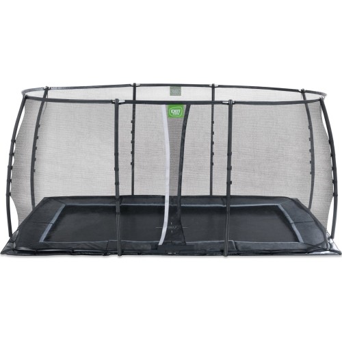 Trampolina gruntowa EXIT Dynamic 244x427 cm z siatką ochronną – czarna