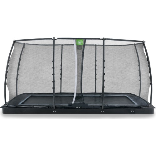 Trampolina gruntowa EXIT Dynamic 244x427 cm z siatką ochronną – czarna