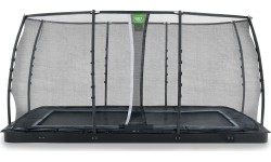 Trampolina gruntowa EXIT Dynamic 244x427 cm z siatką ochronną – czarna