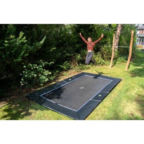 Trampolina sportowa naziemna EXIT Dynamic 275x458 cm, czarna