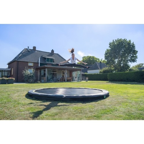 Trampolina sportowa gruntowa EXIT Silhouette ø427 cm, czarna