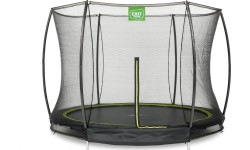 Trampolina gruntowa EXIT Silhouette ø244 cm z siatką ochronną – czarna
