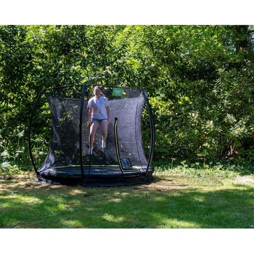Trampolina gruntowa EXIT Silhouette ø244 cm z siatką ochronną – czarna