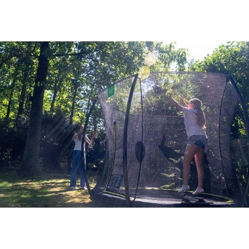 Trampolina gruntowa EXIT Silhouette ø244 cm z siatką ochronną – czarna